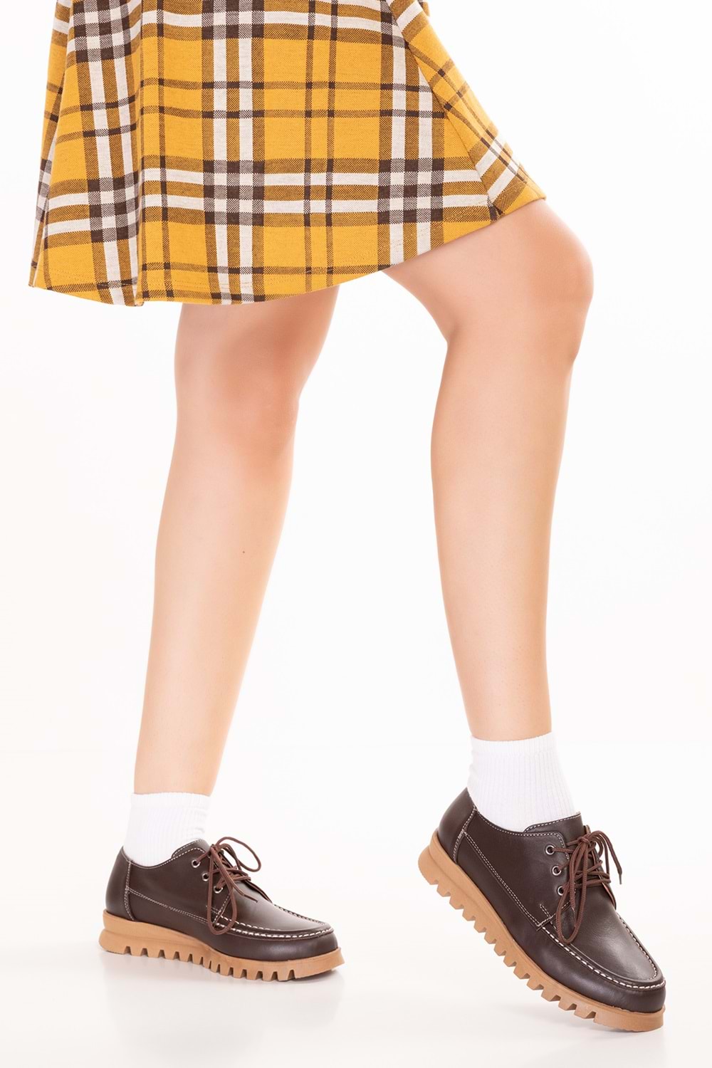 Gondol Hakiki Deri Kaymaz Taban Rahat Casual Ayakkabı mlk.5080 - Kahverengi - 36