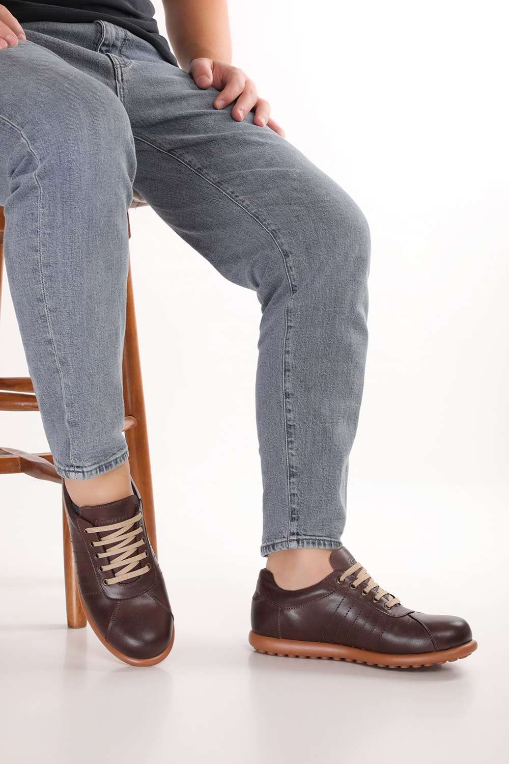 Gondol Içi Dışı Hakiki Deri Günlük Rahat Casual Ayakkabı Pelotaz - Kahverengi - 39