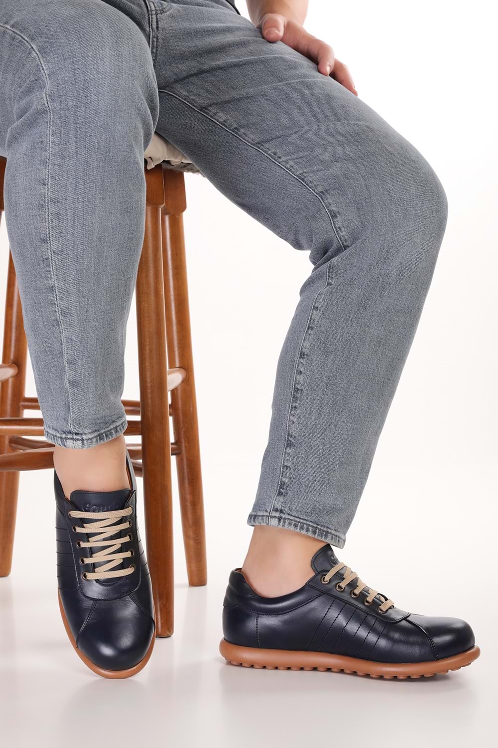 Gondol Içi Dışı Hakiki Deri Günlük Rahat Casual Ayakkabı Pelotaz - Lacivert - 42