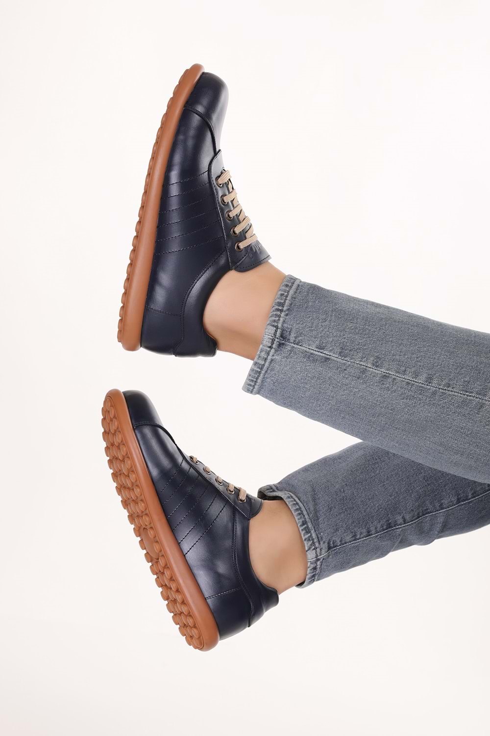 Gondol Içi Dışı Hakiki Deri Günlük Rahat Casual Ayakkabı Pelotaz - Lacivert - 42