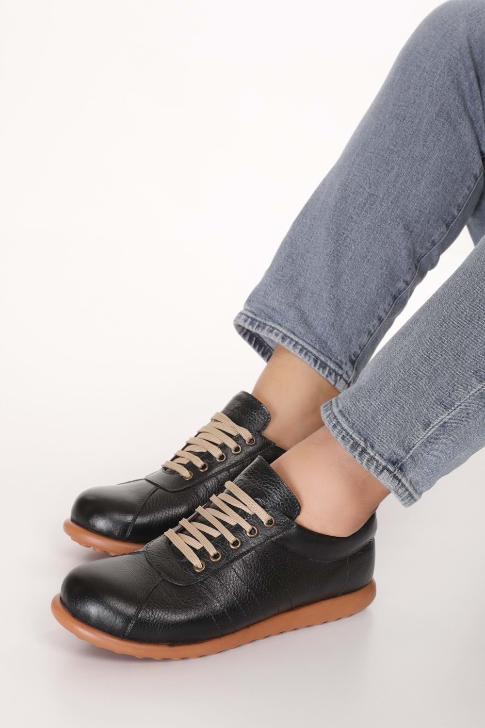 Gondol Içi Dışı Hakiki Deri Günlük Rahat Casual Ayakkabı Pelotaz - Siyah - 39