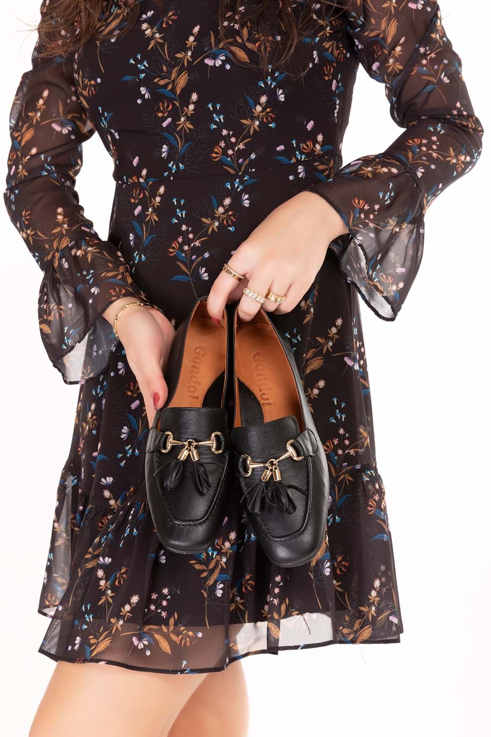 Gondol Hakiki Deri Esnek Rahat Taban Yumuşak Deri Rahat Loafer alb.228 - Siyah - 39