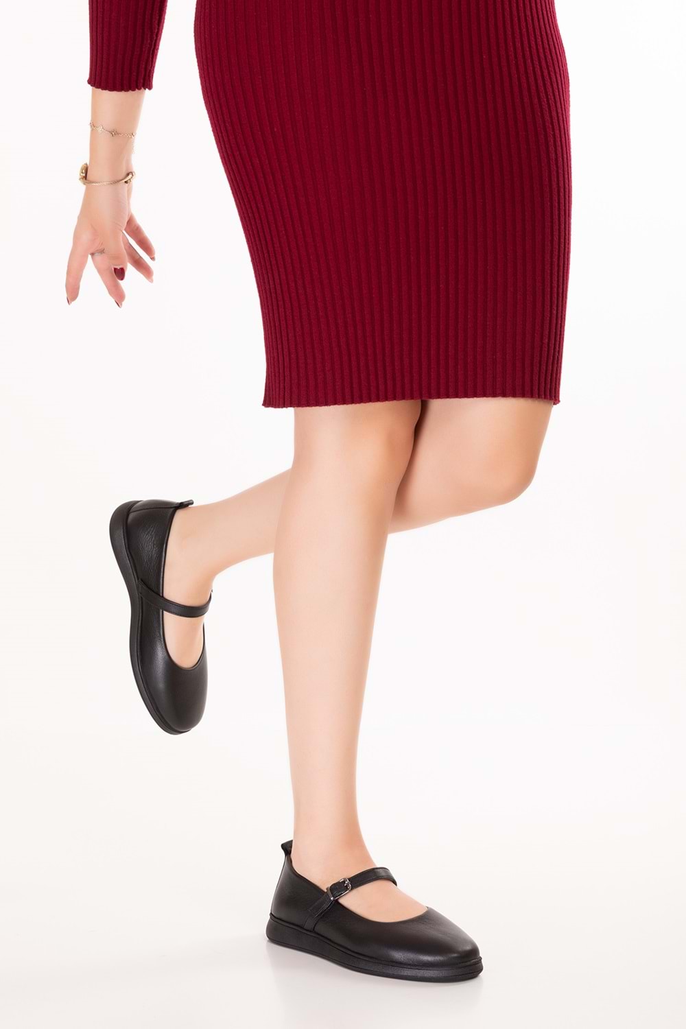 Gondol Kadın Hakiki Deri Rahat Günlük Babet ndr.26301 - Siyah - 36