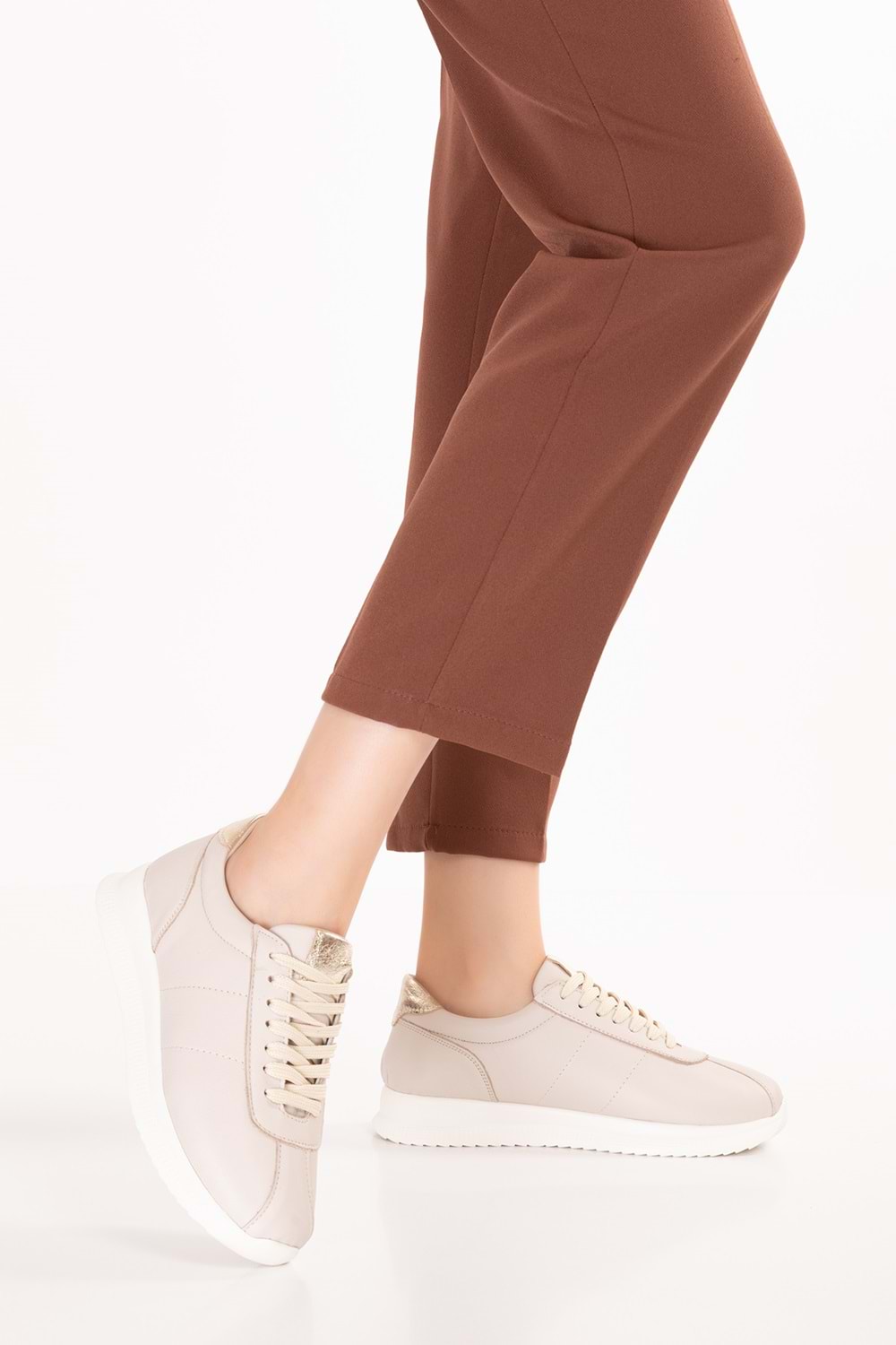 Gondol Içi Dışı Hakiki Deri Anatomik Taban Hafif Spor Ayakkabı kla.1616 - Bej - 36