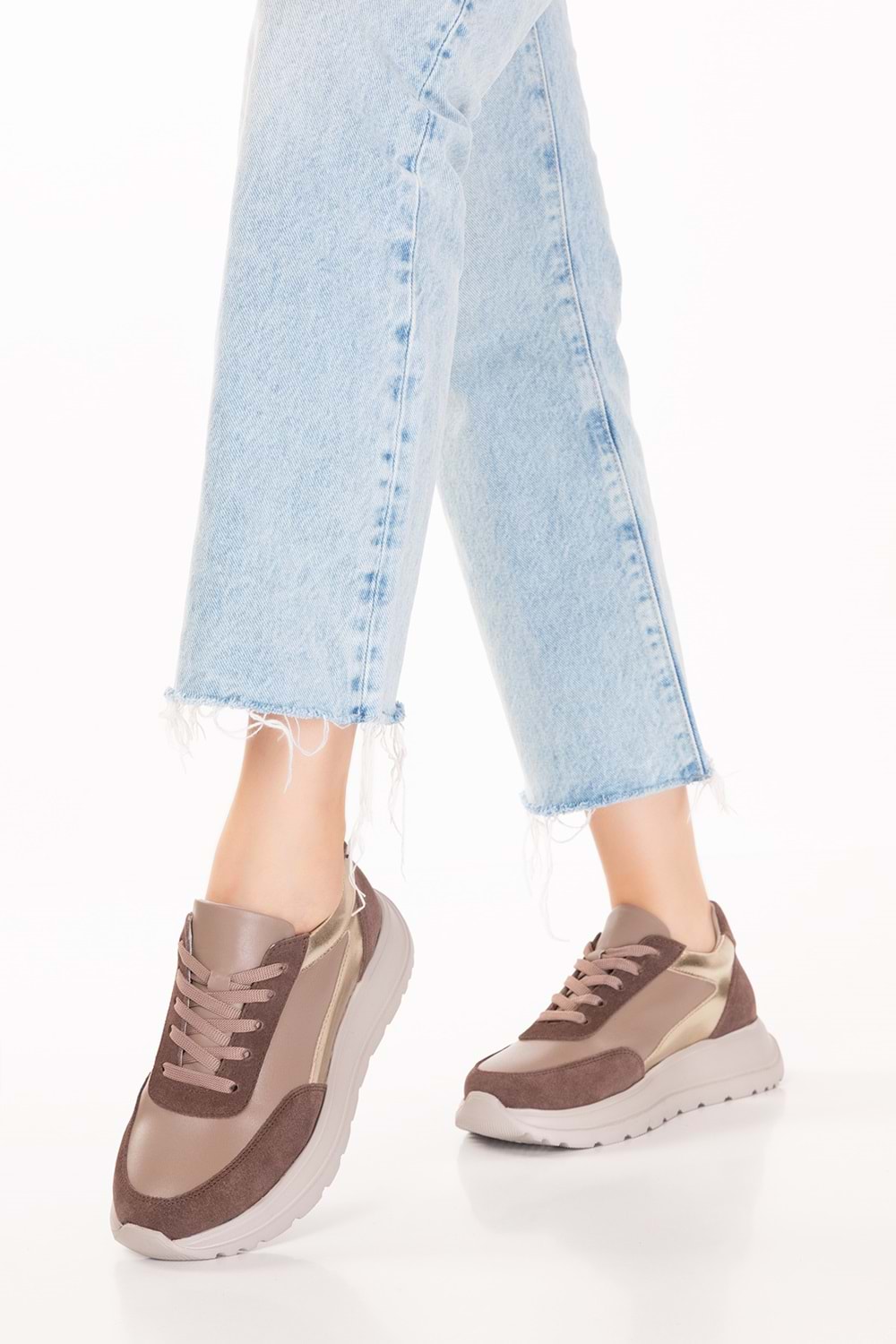 Gondol Içi Dışı Hakiki Deri Anatomik Taban Hafif Spor Ayakkabı ars.502 - Vizon - 41