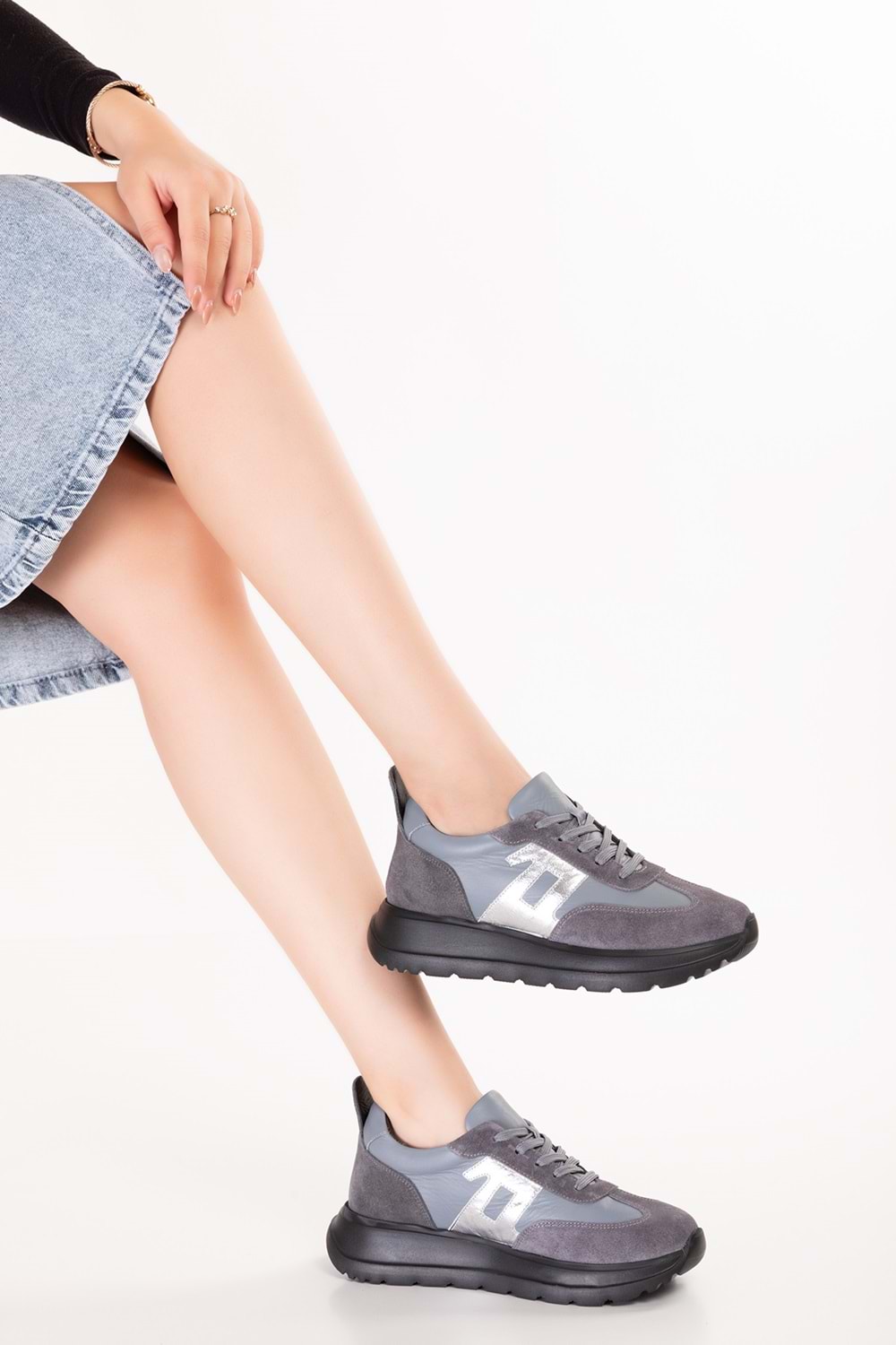 Gondol Içi Dışı Hakiki Deri Anatomik Taban Hafif Spor Ayakkabı ars.509 - Gri - 36