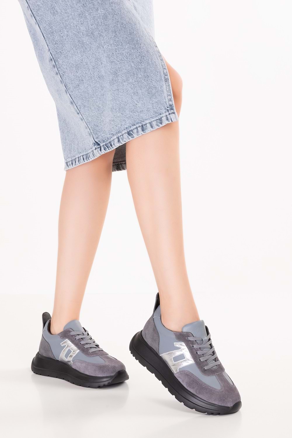 Gondol Içi Dışı Hakiki Deri Anatomik Taban Hafif Spor Ayakkabı ars.509 - Gri - 36