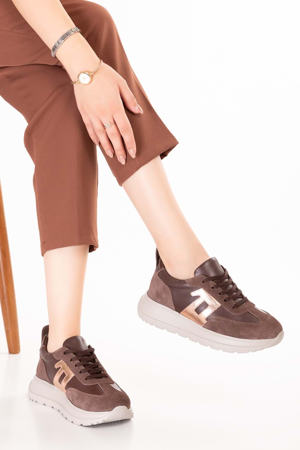 Gondol Içi Dışı Hakiki Deri Anatomik Taban Hafif Spor Ayakkabı ars.509 - Kahverengi - 36