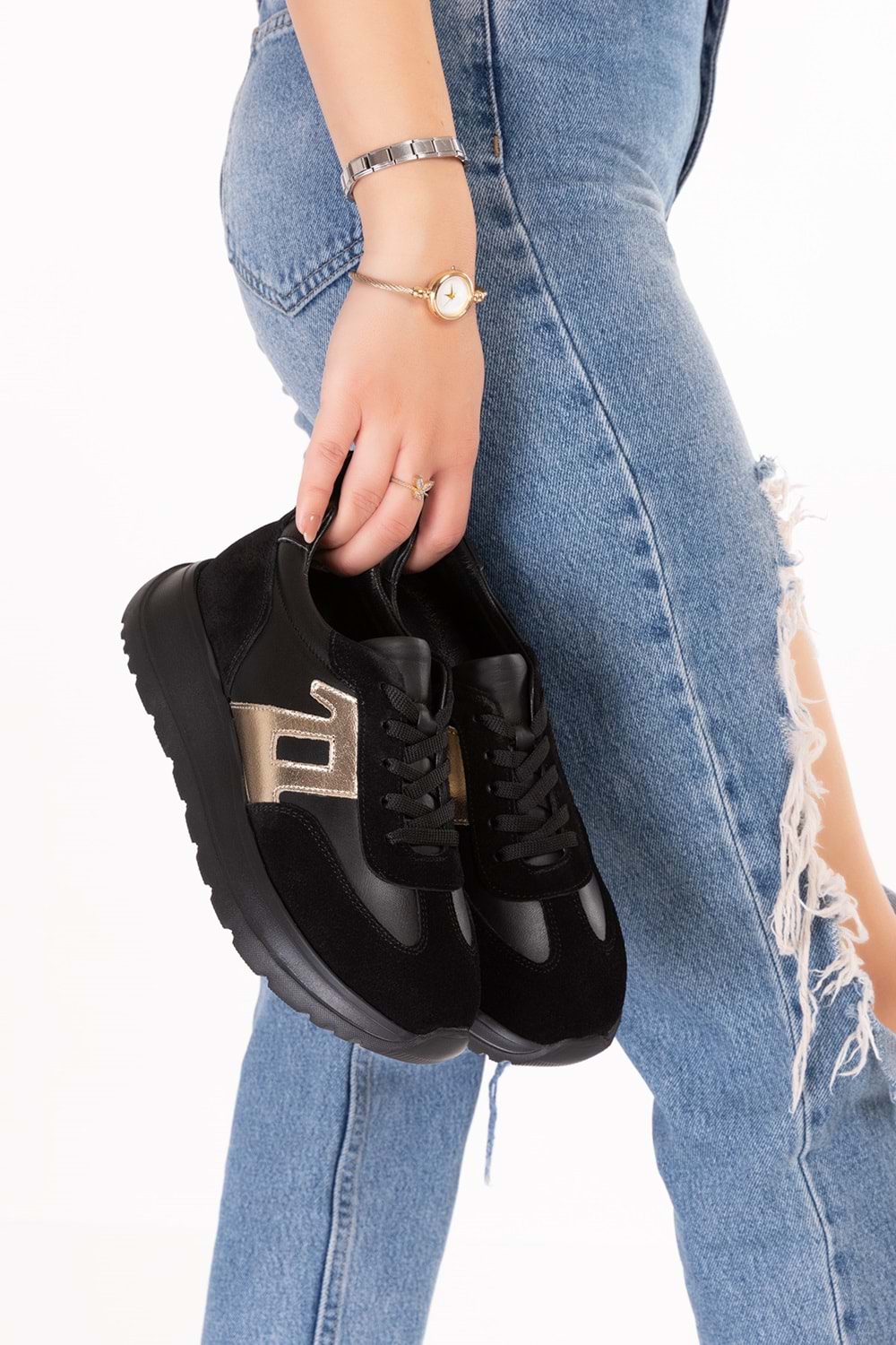 Gondol Içi Dışı Hakiki Deri Anatomik Taban Hafif Spor Ayakkabı ars.509 - Siyah - 39