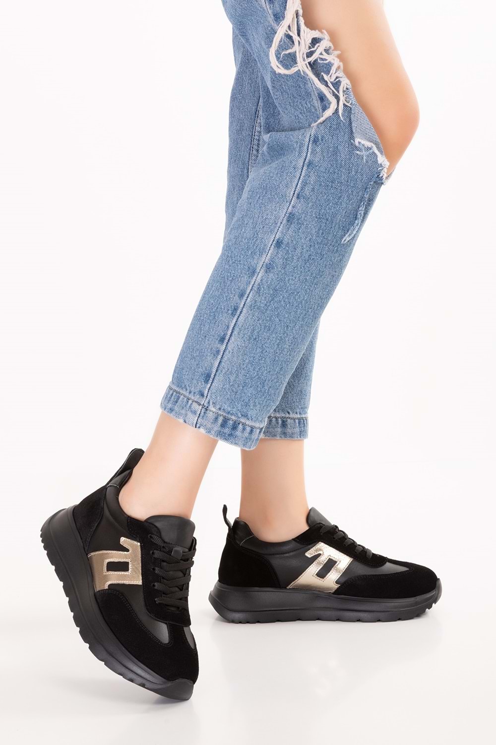 Gondol Içi Dışı Hakiki Deri Anatomik Taban Hafif Spor Ayakkabı ars.509 - Siyah - 39