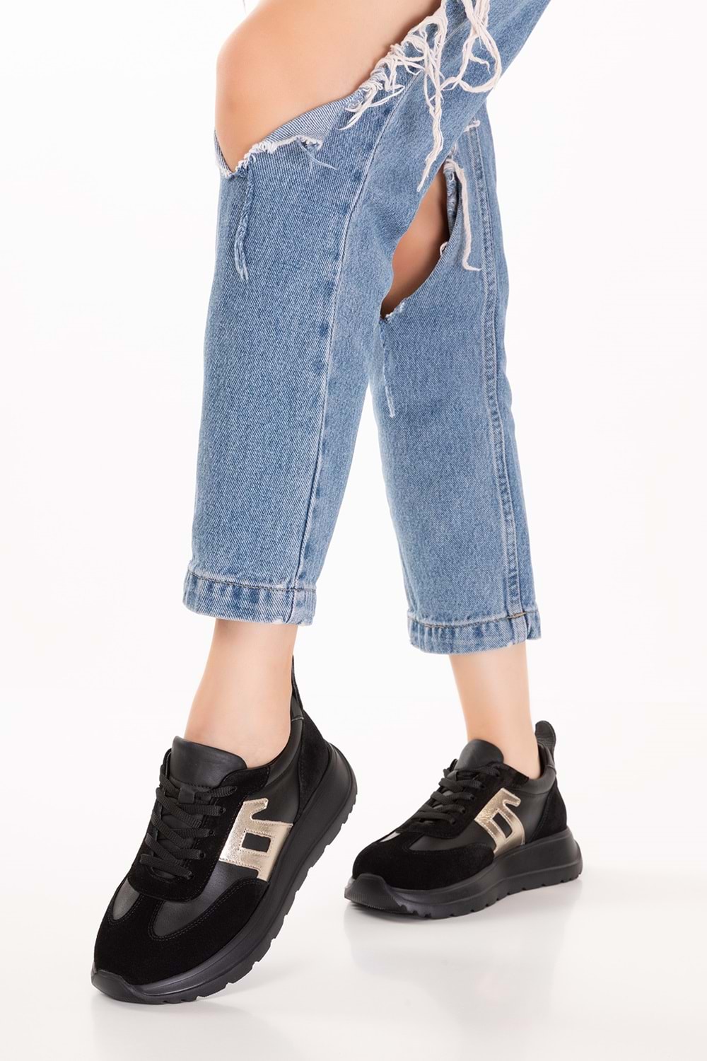 Gondol Içi Dışı Hakiki Deri Anatomik Taban Hafif Spor Ayakkabı ars.509 - Siyah - 39