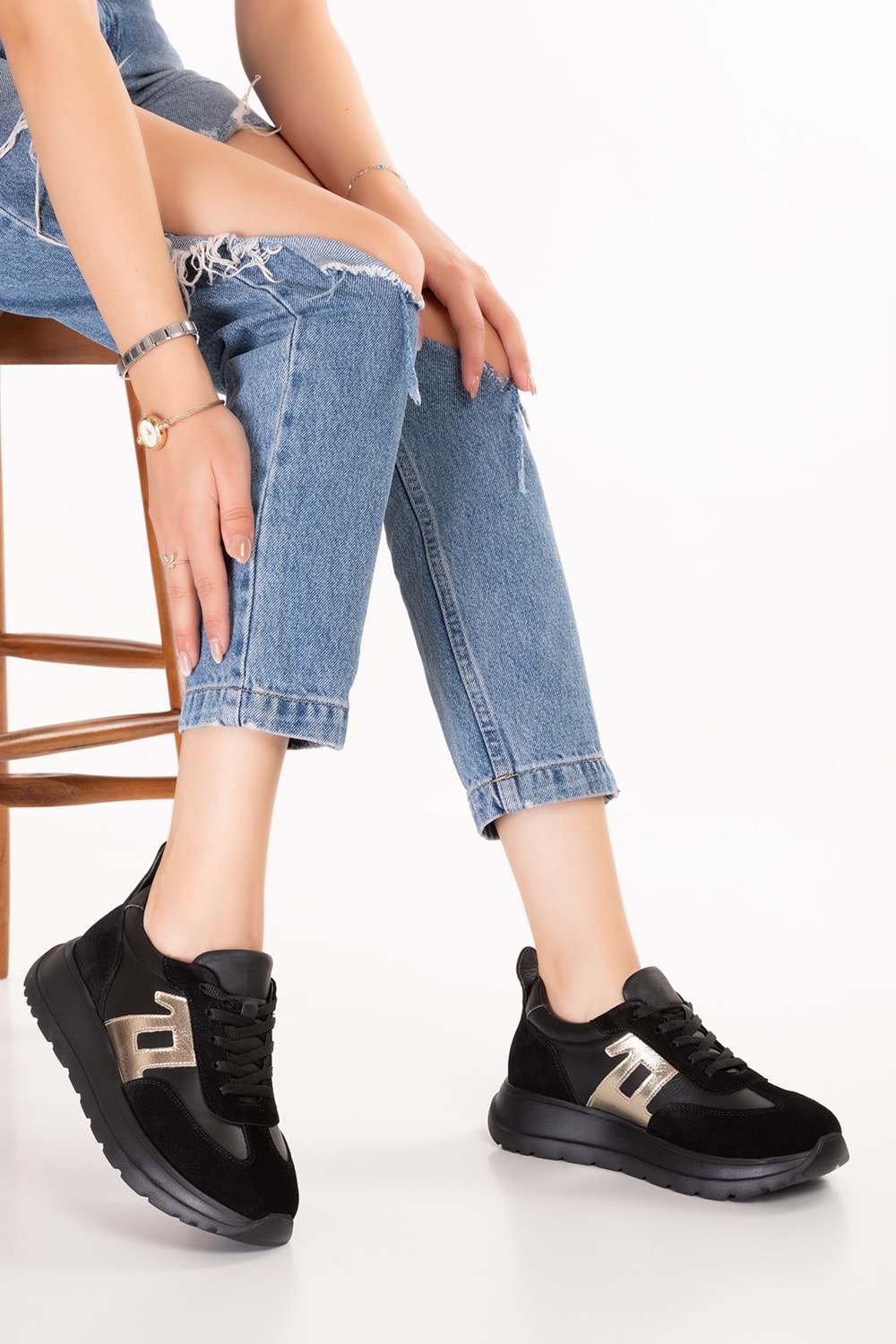 Gondol Içi Dışı Hakiki Deri Anatomik Taban Hafif Spor Ayakkabı ars.509 - Siyah - 39