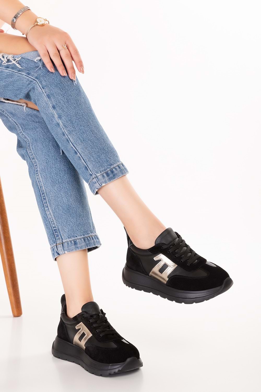 Gondol Içi Dışı Hakiki Deri Anatomik Taban Hafif Spor Ayakkabı ars.509 - Siyah - 39