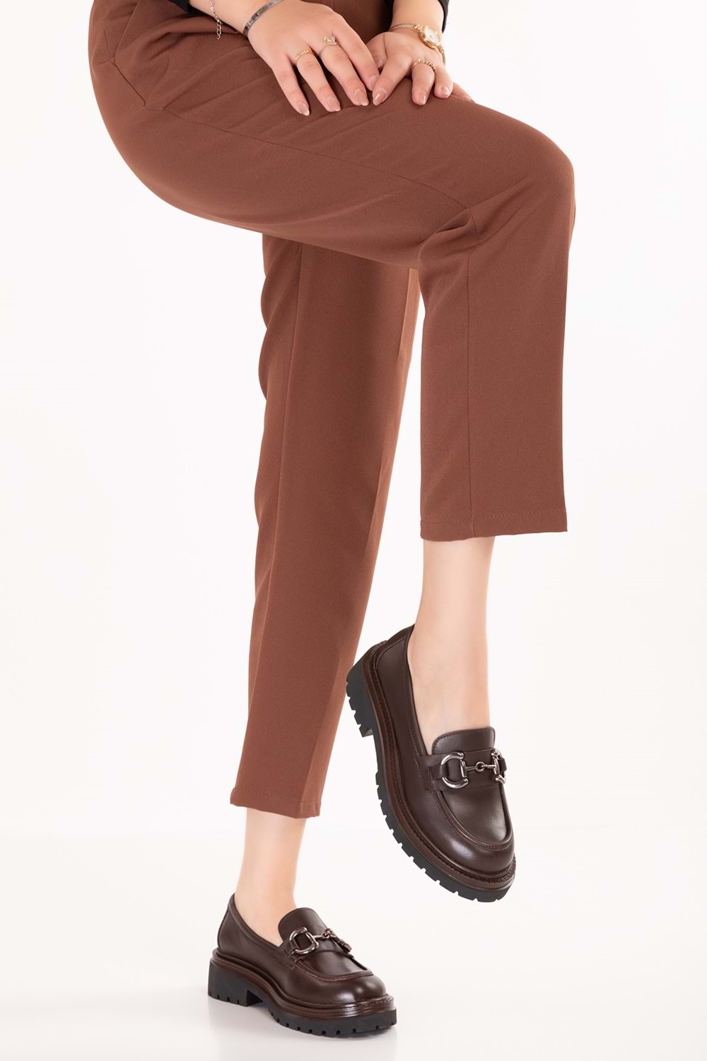 Gondol Hakiki Deri Kalın Taban Hafif Oxford Ayakkabı erp.742 - Kahverengi - 36