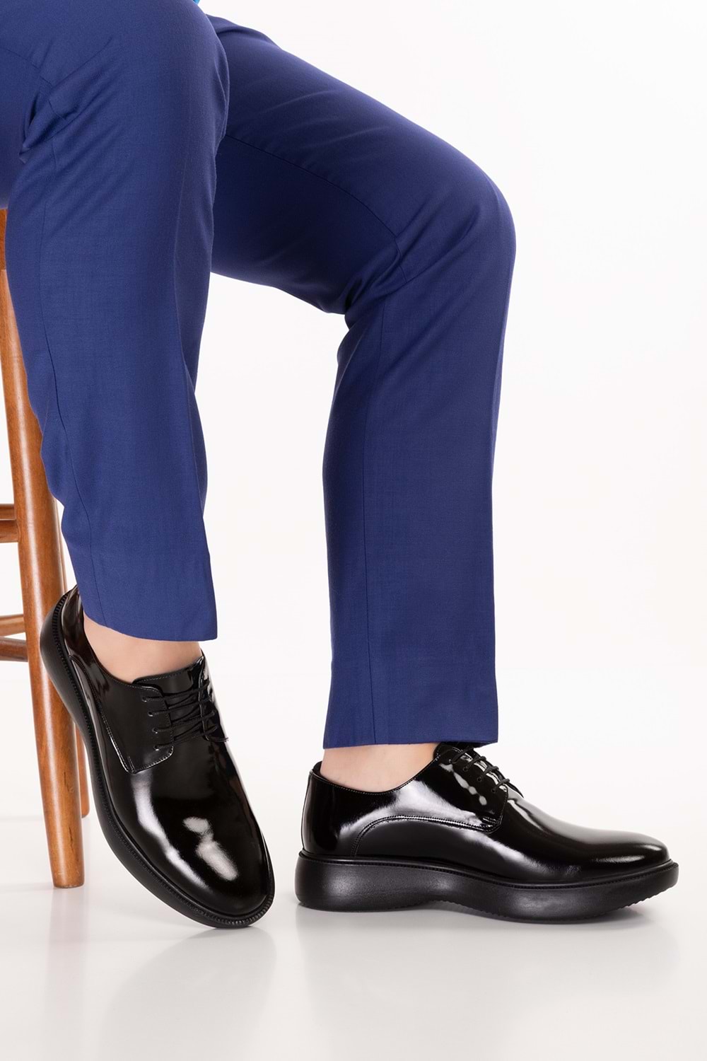 Gondol Erkek Hakiki Deri Damatlık ve Takım Elbise Ayakkabısı Hafif Rahat add.3005 - Siyah Rugan - 39