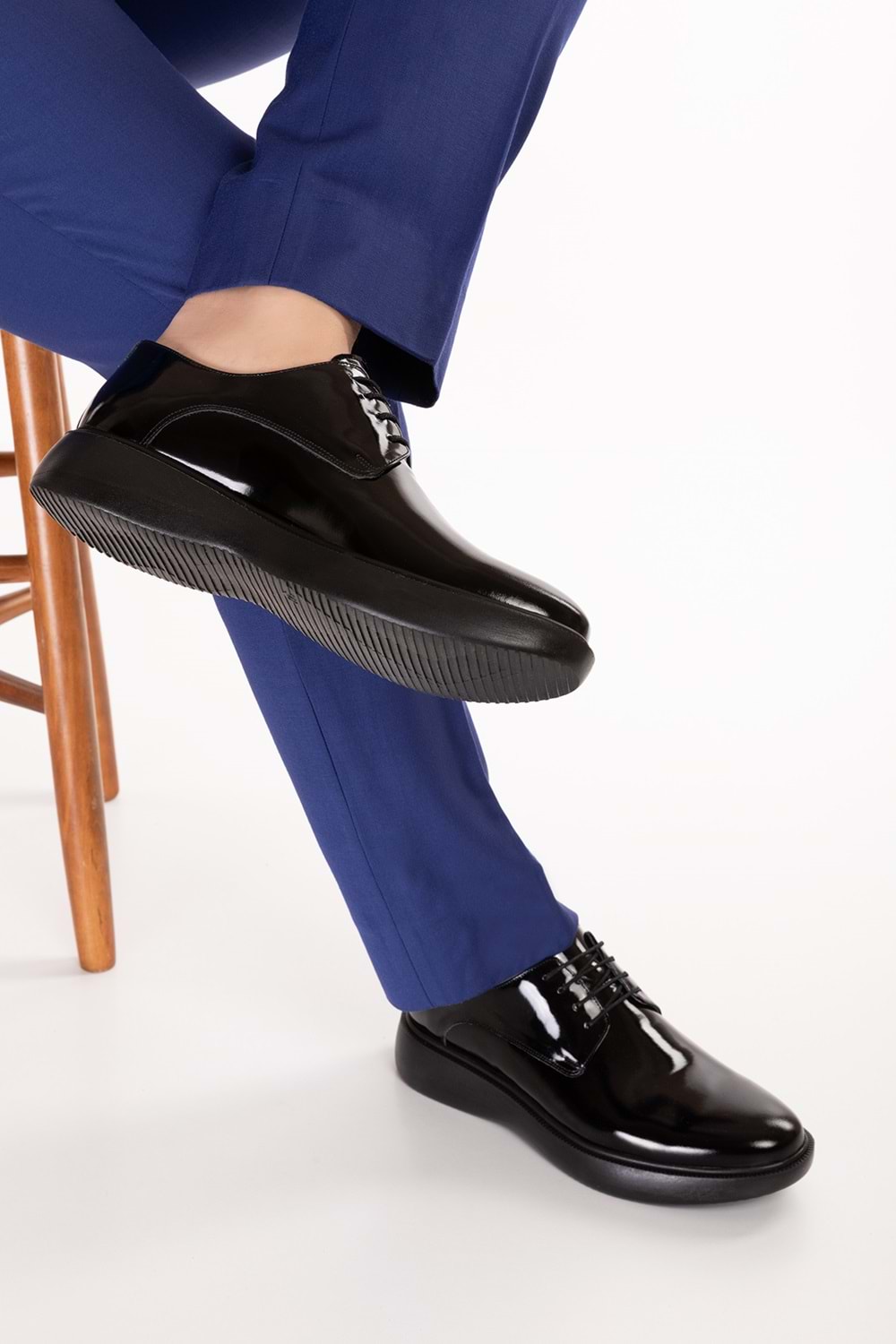 Gondol Erkek Hakiki Deri Damatlık ve Takım Elbise Ayakkabısı Hafif Rahat add.3005 - Siyah Rugan - 39