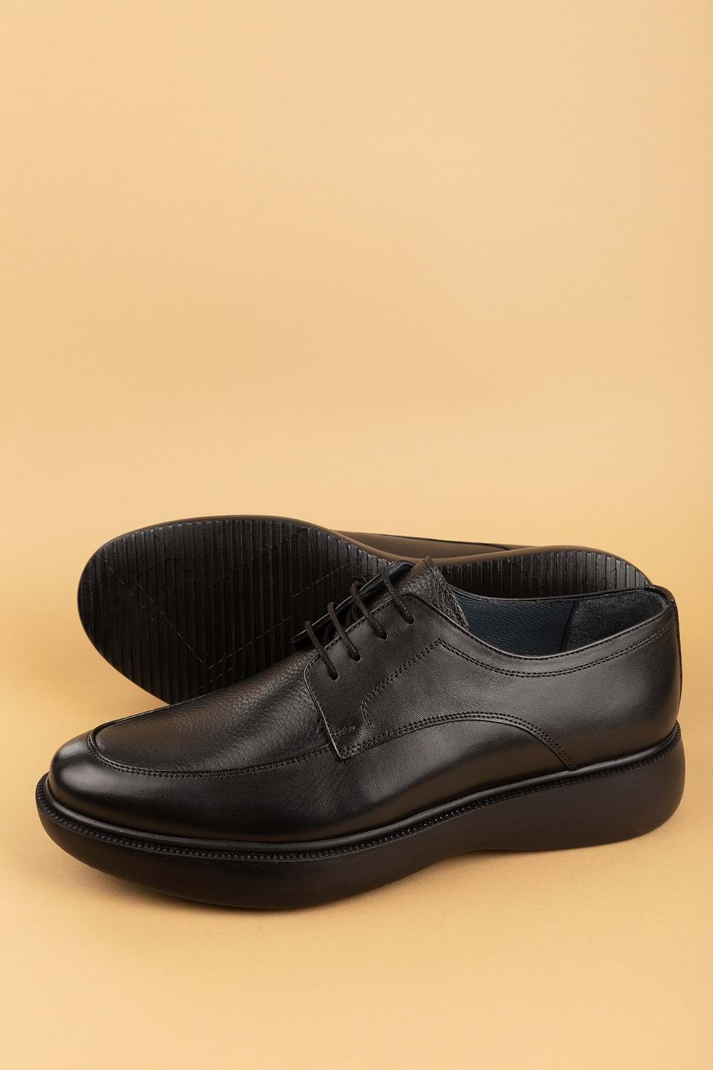 Gondol Erkek Hakiki Deri Damatlık ve Takım Elbise Ayakkabısı Hafif Rahat add.3006 - Siyah - 42