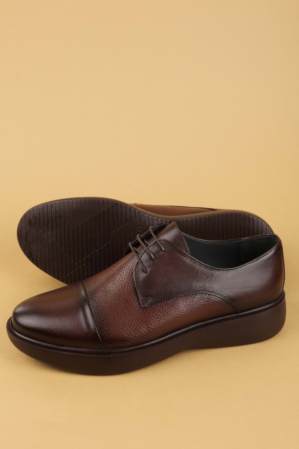 Gondol Erkek Hakiki Deri Damatlık ve Takım Elbise Ayakkabısı Hafif Rahat add.3018 - Kahverengi - 42