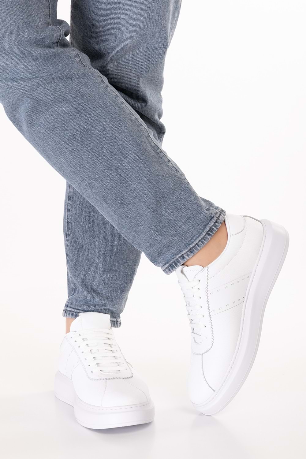 Gondol Içi Dışı Hakiki Deri Günlük Rahat Ayakkabı mals.348 - Beyaz - 42