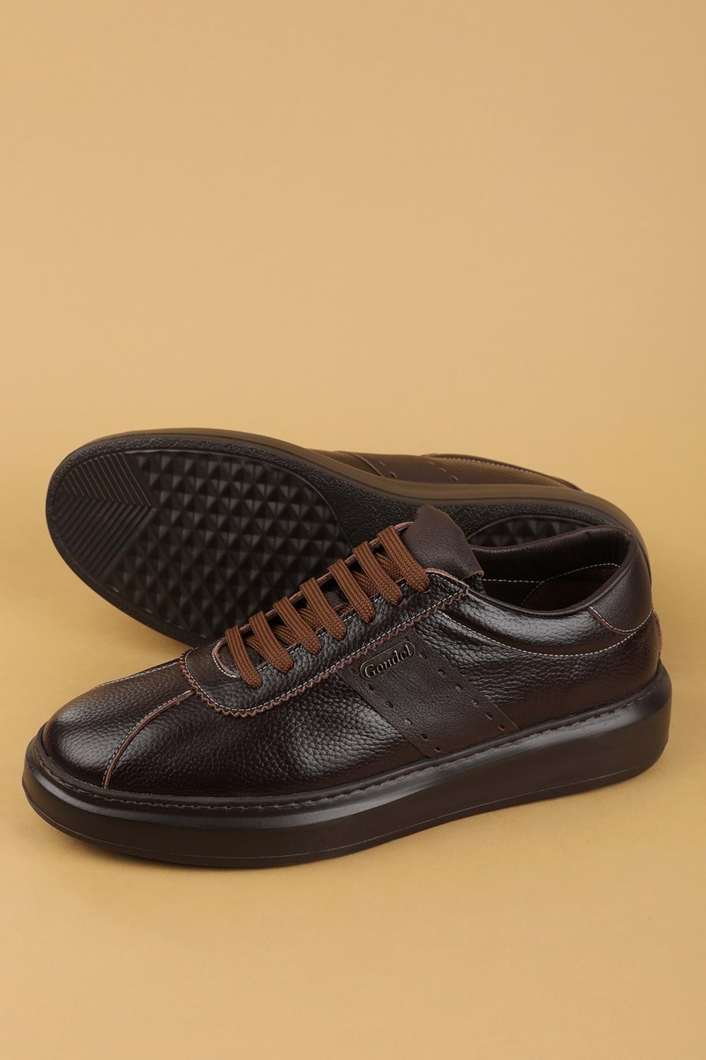 Gondol Içi Dışı Hakiki Deri Günlük Rahat Ayakkabı mals.348 - Kahverengi - 40