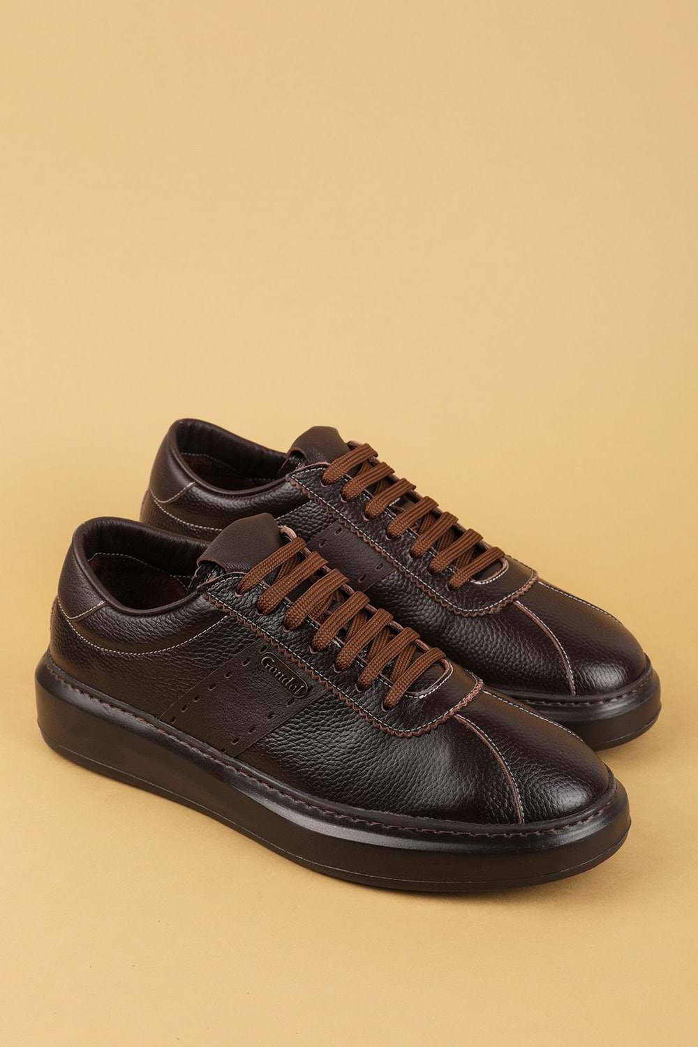 Gondol Içi Dışı Hakiki Deri Günlük Rahat Ayakkabı mals.348 - Kahverengi - 42