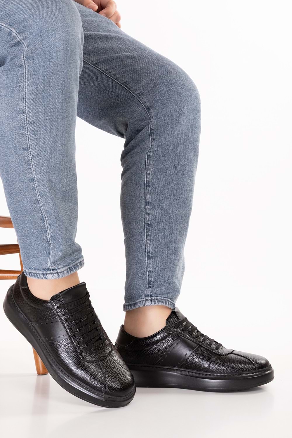 Gondol Içi Dışı Hakiki Deri Günlük Rahat Ayakkabı mals.348 - Siyah - 42