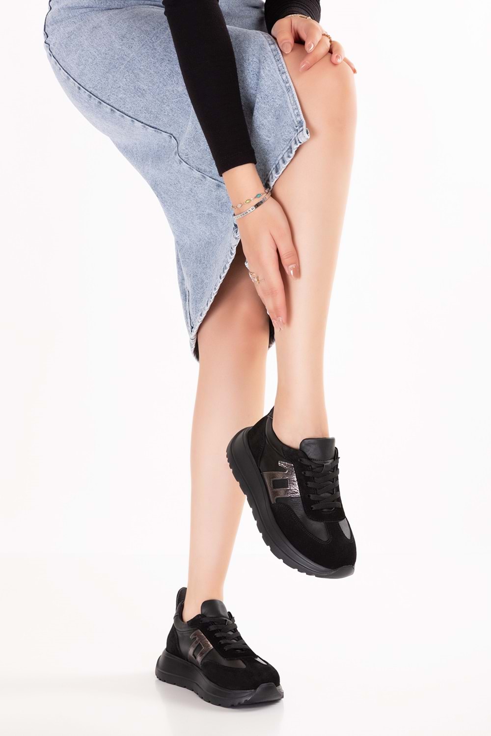 Gondol Içi Dışı Hakiki Deri Anatomik Taban Hafif Spor Ayakkabı ars.549 - Siyah - 36