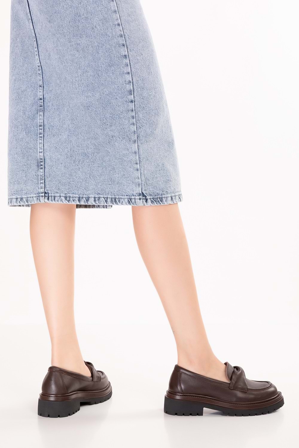 Gondol Hakiki Deri Kalın Taban Hafif Oxford Ayakkabı erp.744 - Kahverengi - 36