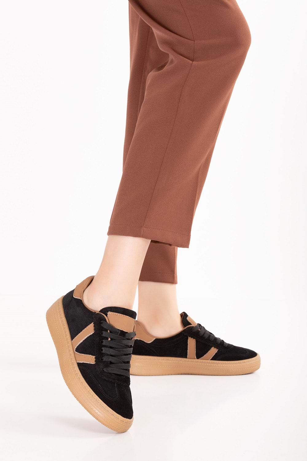 Gondol Içi Dışı Hakiki Deri Süet Anatomik Taban Hafif Spor Ayakkabı es.170 - Siyah Süet - 38