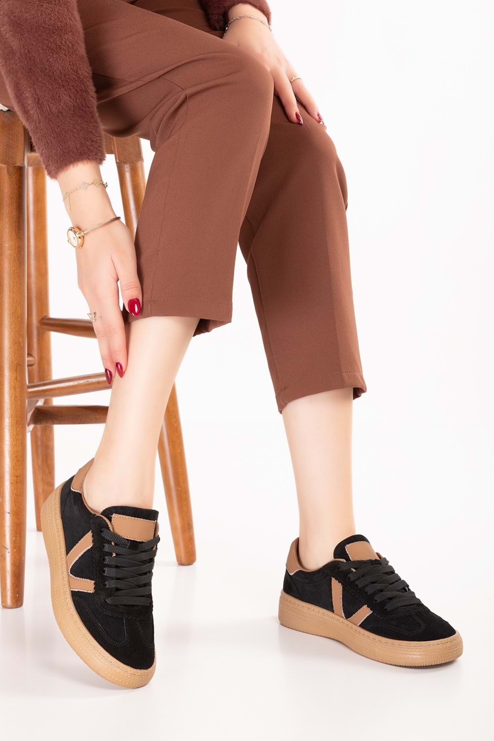 Gondol Içi Dışı Hakiki Deri Süet Anatomik Taban Hafif Spor Ayakkabı es.170 - Siyah Süet - 38