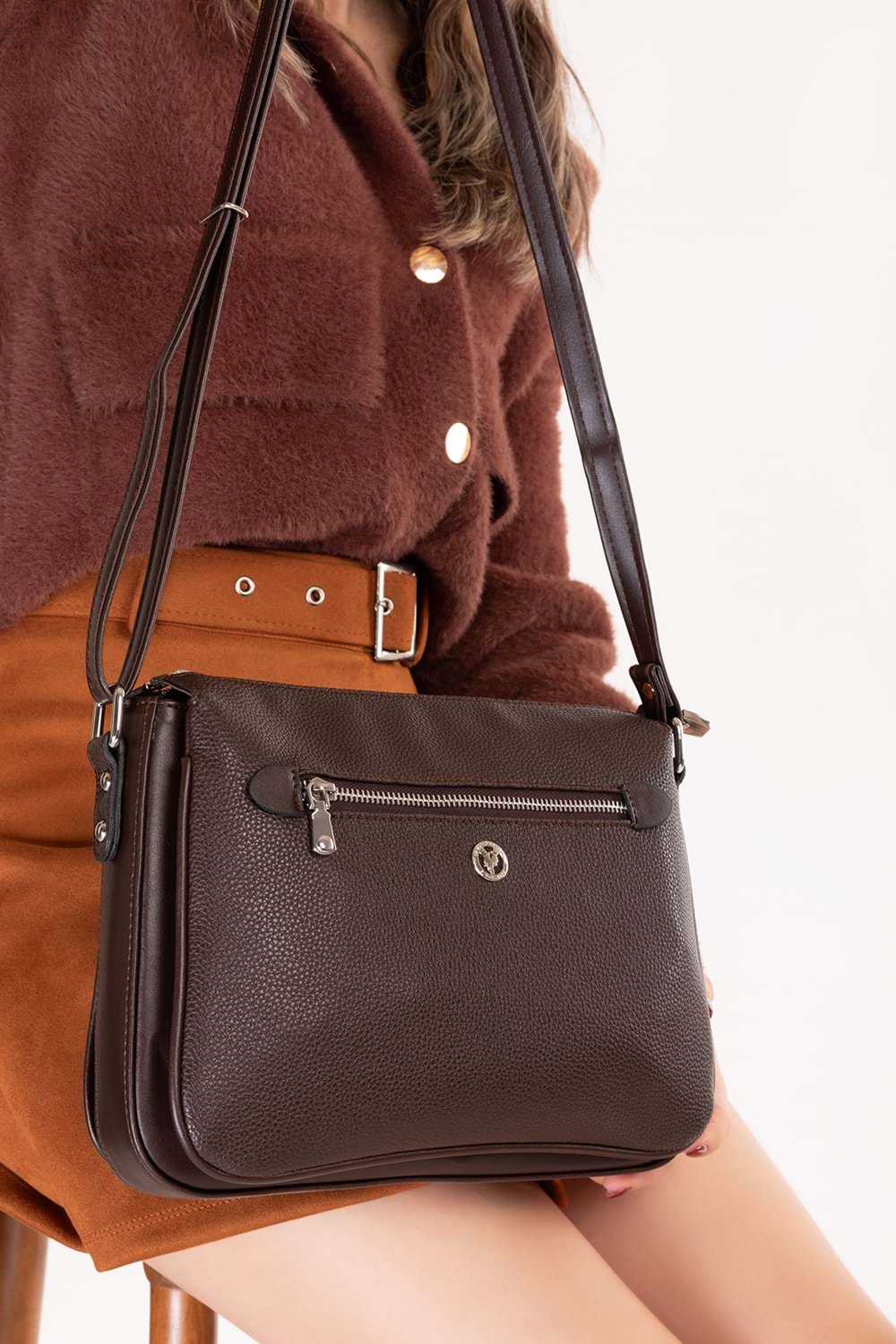 Gondol Kadın Günlük Çapraz Omuz Çantası gp.1420 - Kahverengi