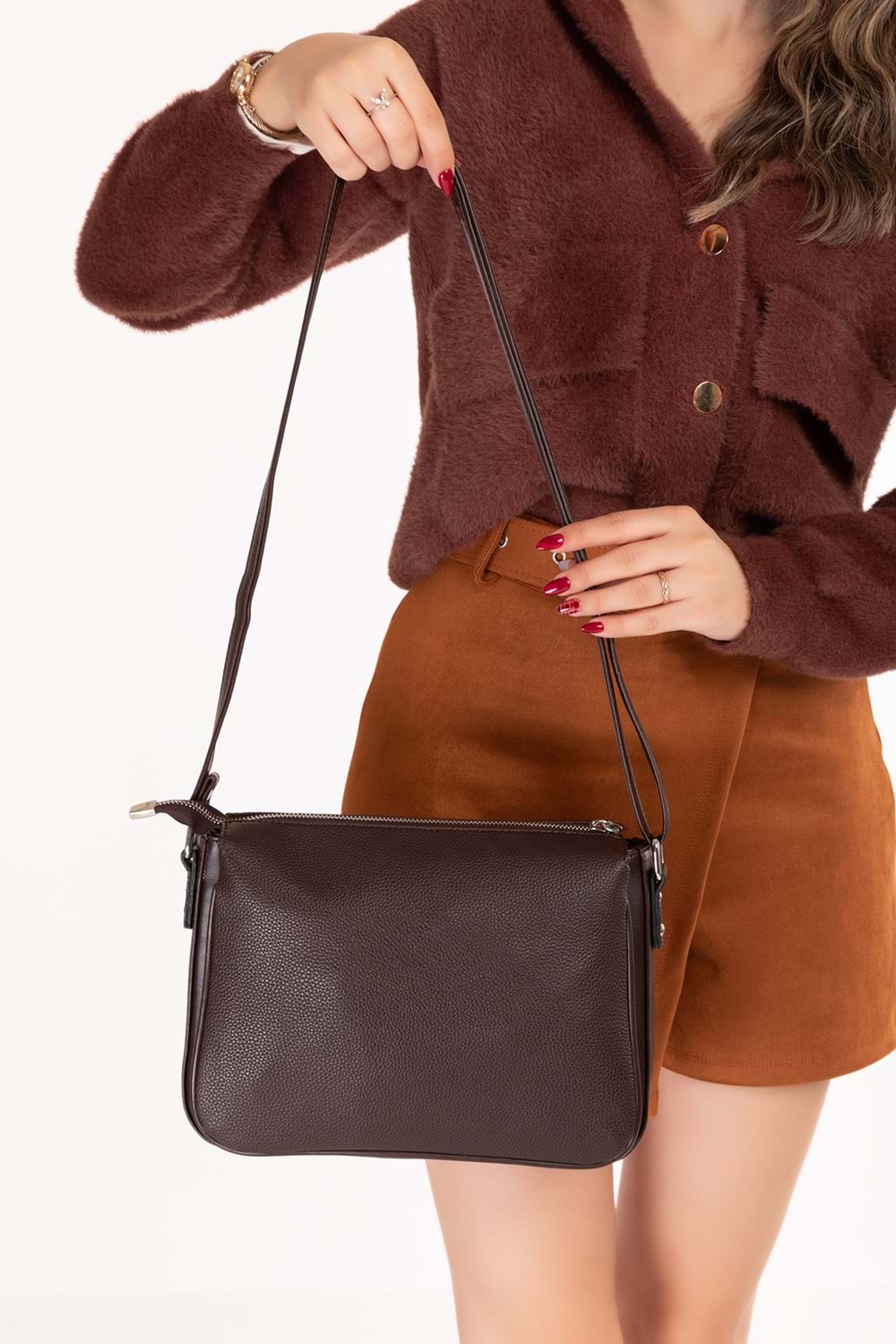 Gondol Kadın Günlük Çapraz Omuz Çantası gp.1420 - Kahverengi