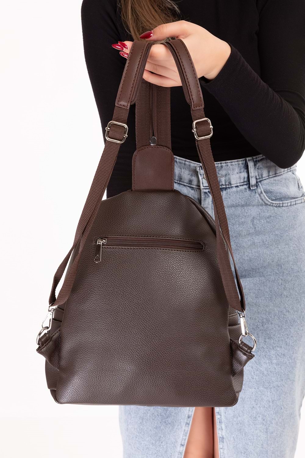 Gondol Kadın Taş Detaylı Günlük Sırt Çantası ald.80728 - Kahverengi - TEK EBAT