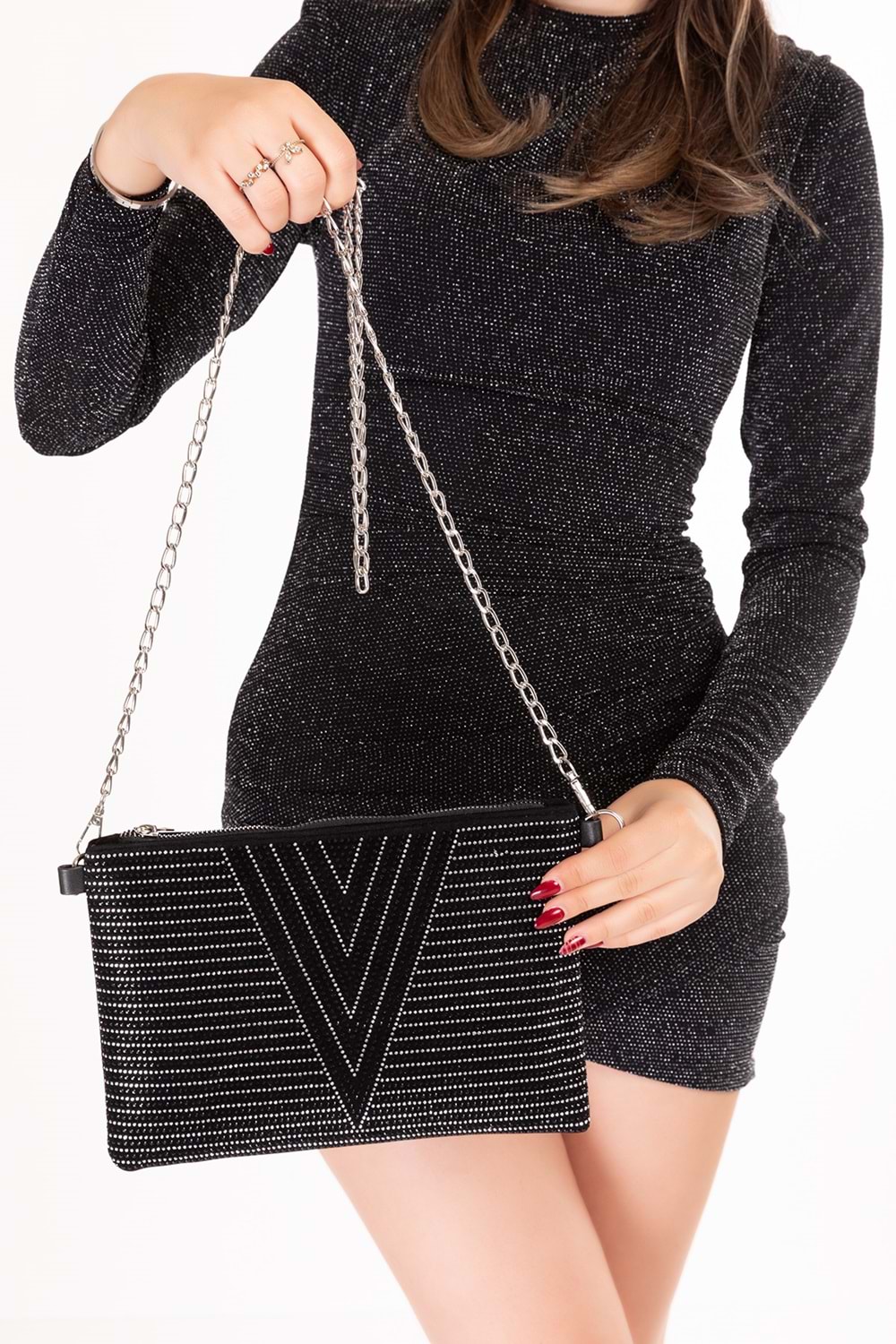 Gondol Kadın Klasik Küçük Portföy Çanta ald.839 - Siyah - TEK EBAT