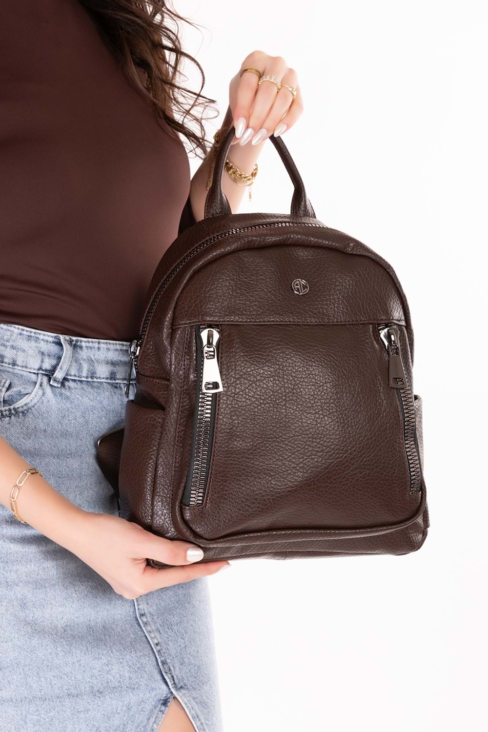 Gondol Kadın Kullanışlı Günlük Sırt Çantası ald.31124 - Kahverengi - TEK EBAT