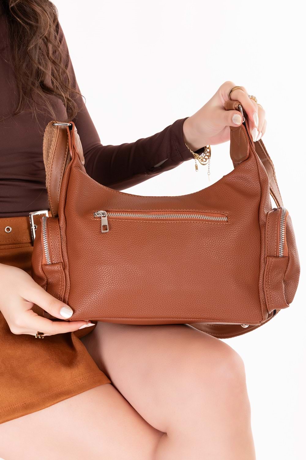 Gondol Kadın Kullanışlı Günlük Çanta ald.80735 - Taba Cilt - TEK EBAT