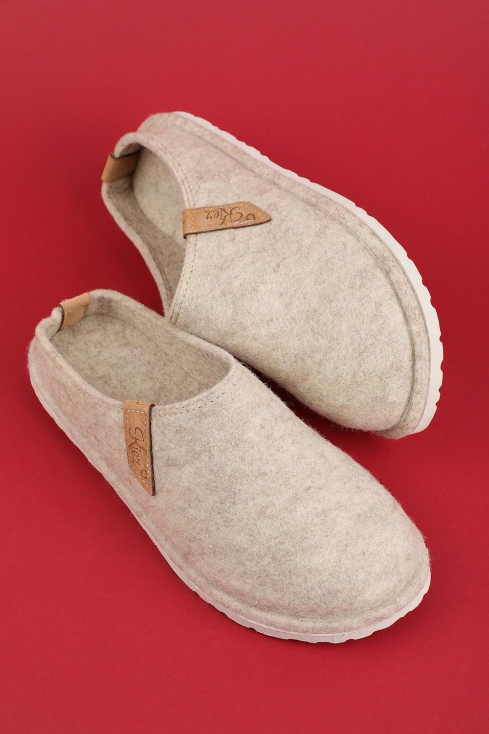 GONDOL İÇİ DIŞI KEÇE RAHAT VE HAFİF EV TERLİĞİ- KREM EV.333 - Krem - 37