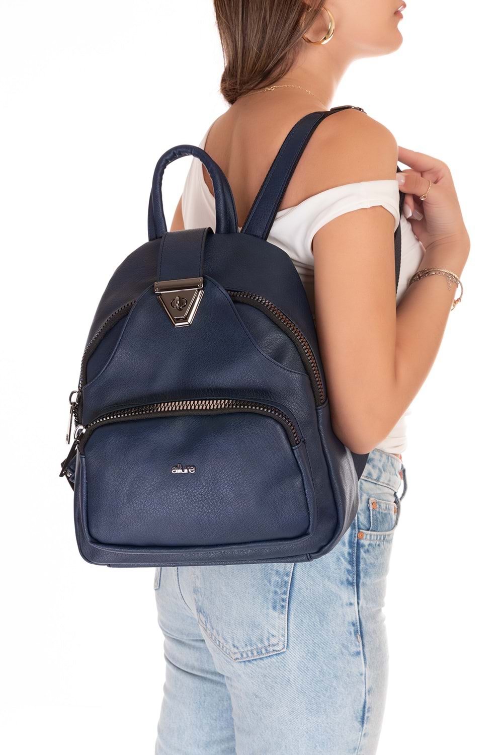 Gondol Kadın Taş Detaylı Günlük Sırt Çantası ald.1250 - T.Blue - TEK EBAT