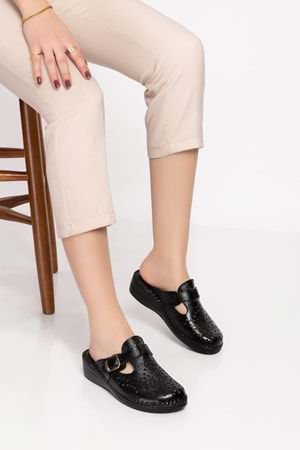 Gondol Ortopedik Deri Sabo Terlik Siyah 36 yprk.510