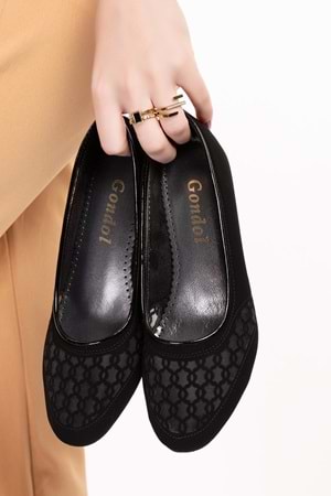 Gondol Transparan Ayrıntılı Ev Ayakkabı Siyah 35 dmr.195