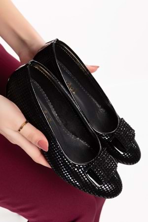 Gondol Ev Ayakkabısı Siyah Yılan 35 dmr.153