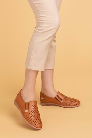 Gondol Hakiki Deri Ortopedik Taban Günlük Ayakkabı Taba 38 esfa.152y