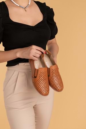 Gondol Hakiki Deri Ortopedik Taban Günlük Ayakkabı Taba 38 esfa.152y