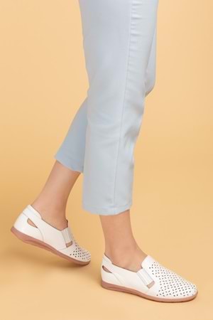 Gondol Hakiki Deri Ortopedik Taban Günlük Ayakkabı Beyaz 38 esfa.152y