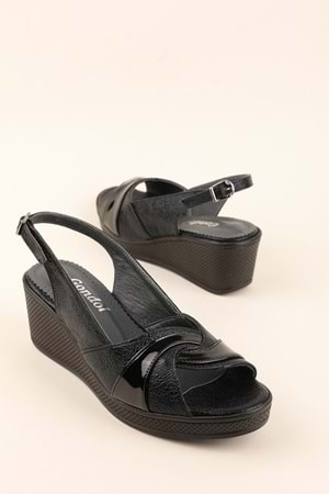 Gondol İçi Deri Şık Sandalet Siyah 37 mikay.2013