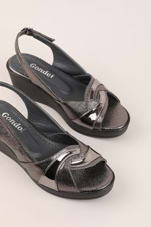 Gondol İçi Deri Sandalet Platin 37 mikay.2013