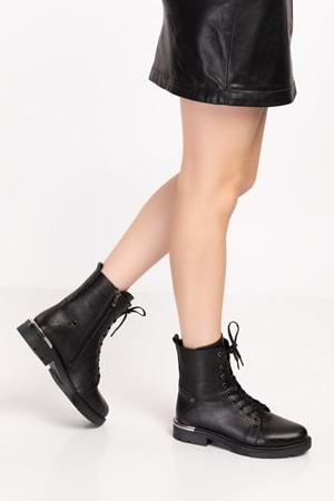 Gondol Hakiki Deri Metal Topuk Detaylı Bot dgn.601 - Siyah - 38