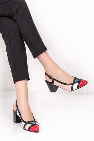 Gondol Hakiki Deri Renkli Tar Topuklu Ayakkabı şhn.75 - Multi - 39