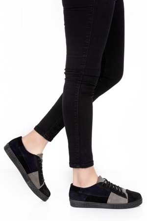 Gondol Hakiki Deri Renkli Kombin Spor Ayakkabı ert.150 - Siyah - 38