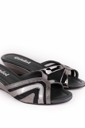 Gondol Hakiki Deri Ev Terliği mik.190-2 - Platin - 41